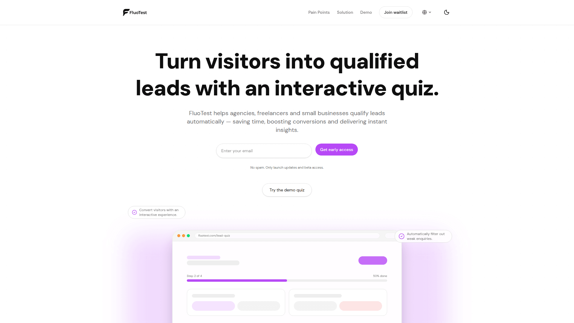 FluoTest – Interactive Lead Generation Tool